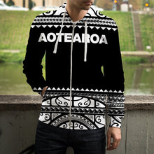 Load image into Gallery viewer, Maori New Zealand Zip Up Hoodie White