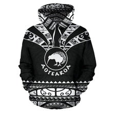 Load image into Gallery viewer, Maori Aotearoa Silver Fern Hoodie White -  Medal Version