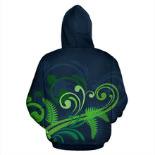 Load image into Gallery viewer, New Zealand Silver Fern Zip Up Hoodie Green